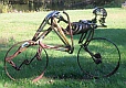 direct metal sculpture, bicycle, bicycle sculpture, found metal sculpture