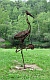 Direct metal sculpture, bird, heron, fish, fishing, yard art